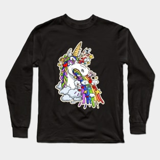 Unicorn - little colorful vomit Long Sleeve T-Shirt